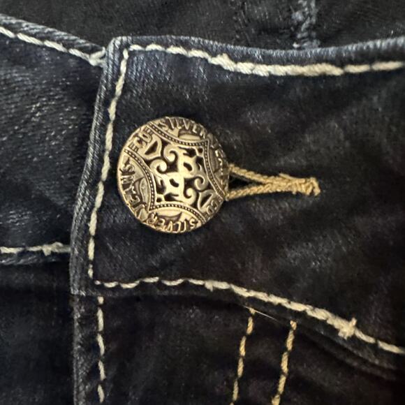 Silver Jeans Suki Skinny Dark Blue Jeans Womens Size 28/31 L - Picture 3 of 11
